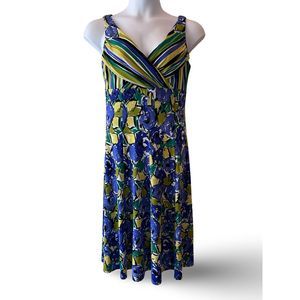 EVAN-PICONE Summer Floral‎ Empire Waist Wrap Bodice Sundress